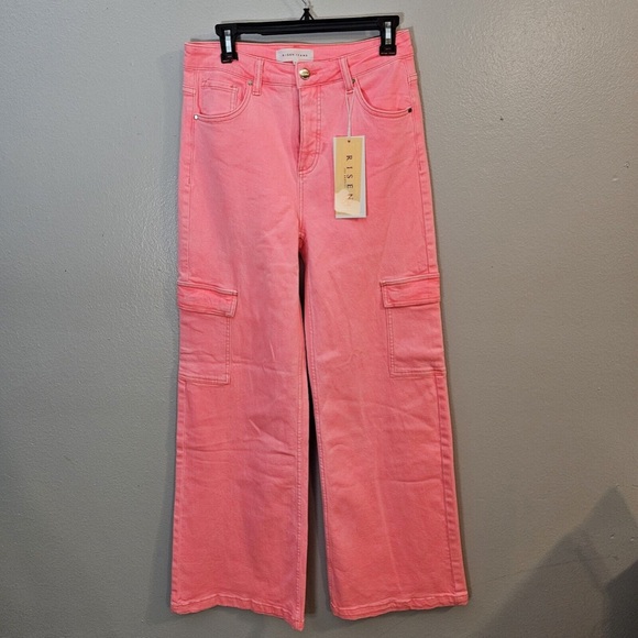 Risen High Rise Pink Cargo Jeans - Picture 3 of 5